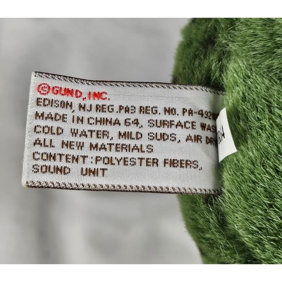 GUND VINTAGE 80's GREEN JEREMIAH "SITTING BULLFROG PLUSH" TOY CROAKING RATTLE 8" - Picture 9 of 9